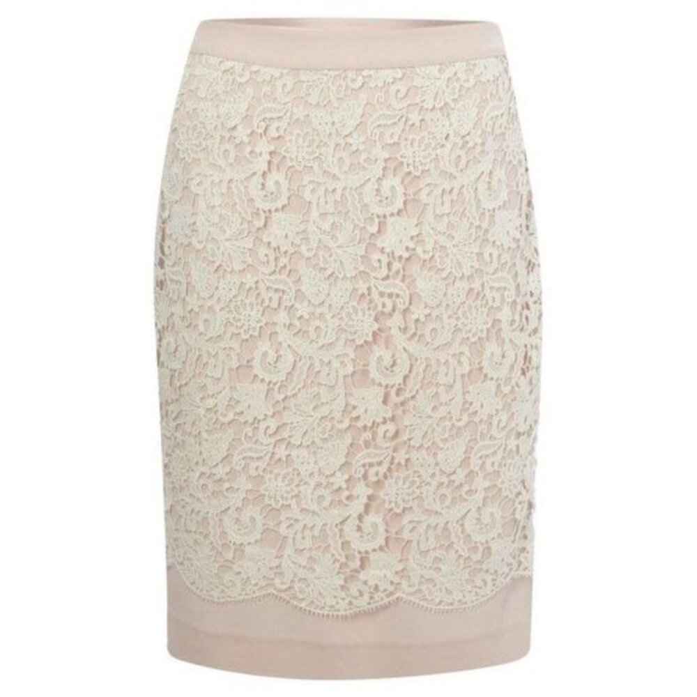 FCUK French Connection Lace Overlay Pencil Skirt